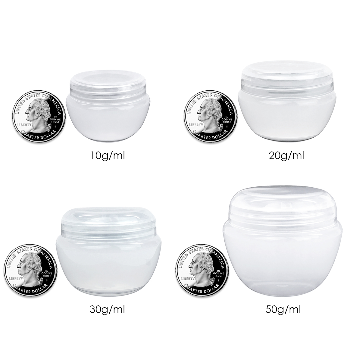 10/50Pcs 3 Grams Sample Containers With Lids Small Little Mini Tiny  Containers Clear Acrylic Plastic Sample Jars For Cosmetic Creams Makeup  Nails 3g/3